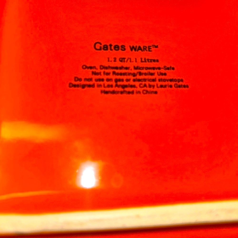 Authentic Gates Ware Orange and White Ceramic Baking Dish 1.2 QT - Picture 3 of 14